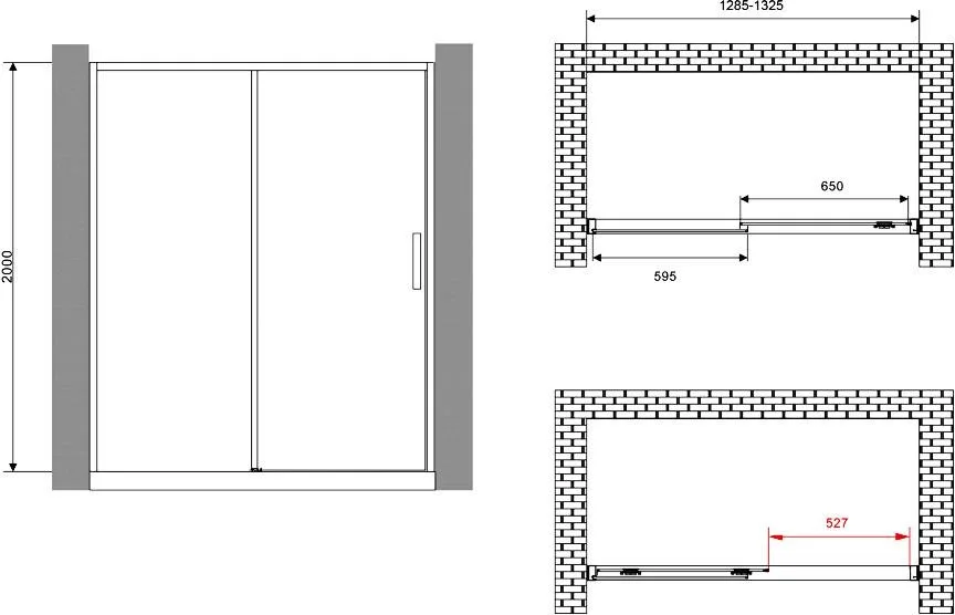 Душевая дверь в нишу Abber Komfort AG93130 130 см, профиль хром, стекло прозрачное Sancos — официальный сайт