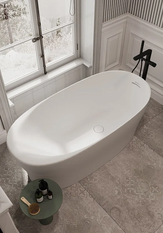 Ванна из искусственного камня Allen Brau Krion Neo XL 180x80 см, отдельностоящая, матовая белая, ова Sancos — официальный сайт