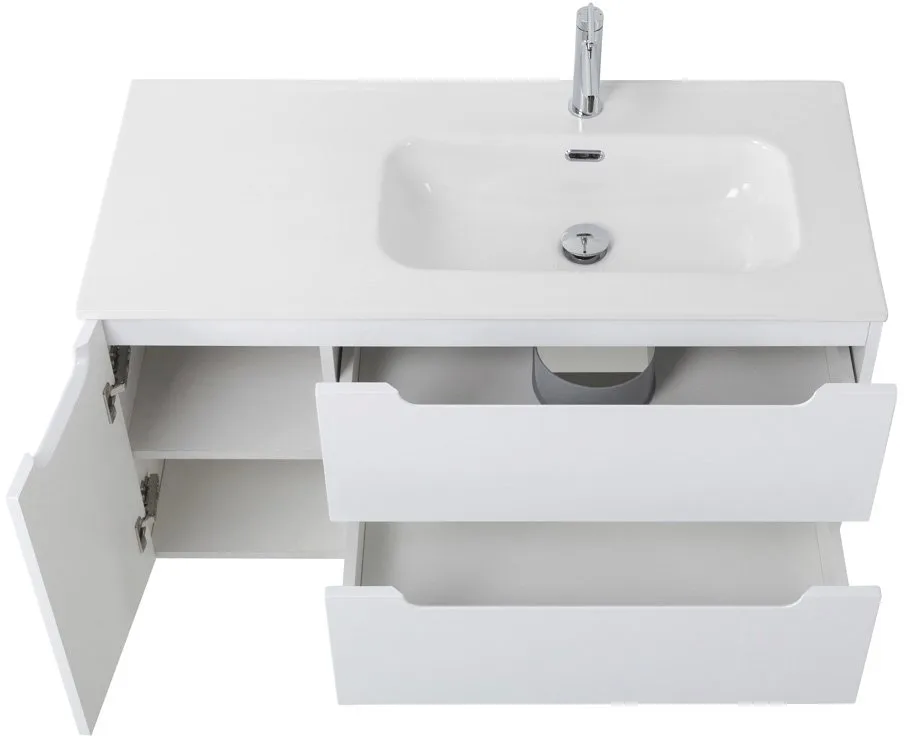 Тумба под раковину без столешницы BelBagno Etna 100 R 2 ящика, дверца, bianco lucido Sancos — официальный сайт