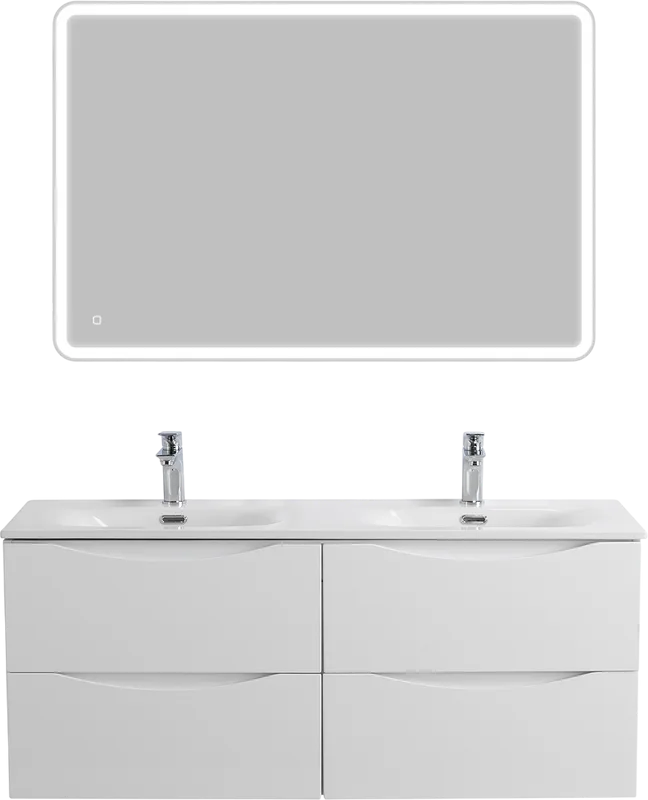 Тумба под раковину без столешницы BelBagno Marino-cer-n 120 подвесная, bianco lucido, для двоих Sancos — официальный сайт