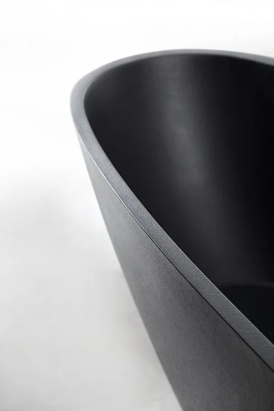 Ванна из искусственного камня Abber Dortmund 170x75 см, отдельностоящая, черная, овальная, со сливом Sancos — официальный сайт