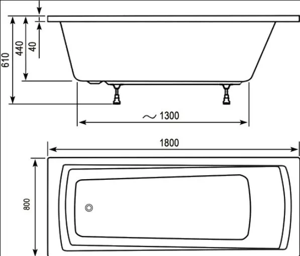 Акриловая ванна Ravak Domino Plus C651R00000 без опоры 180x80 см, пристенная, белая Sancos — официальный сайт