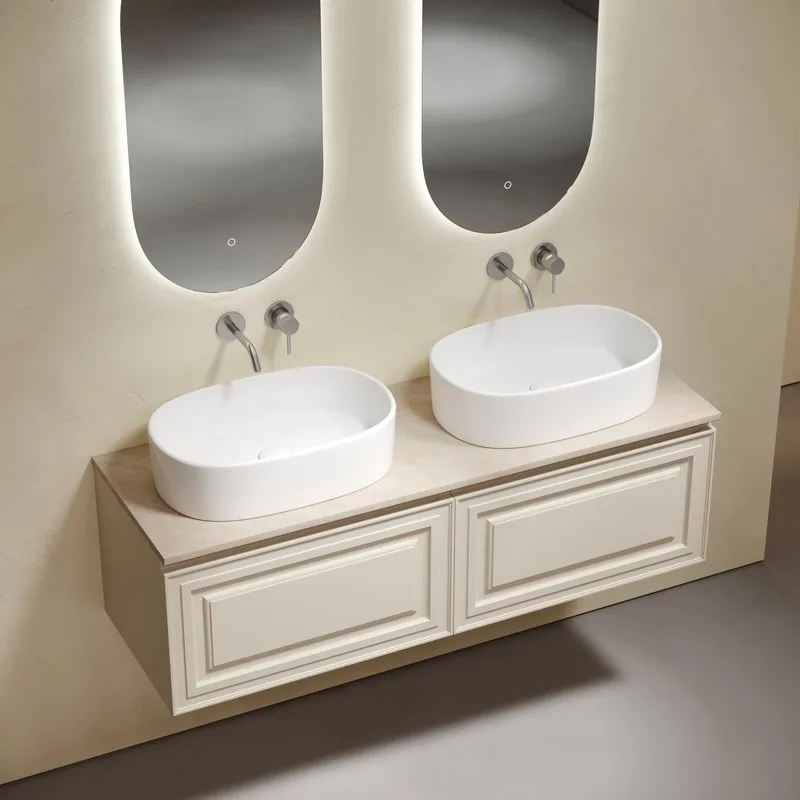 Тумба с раковиной Sancos Very 140 beige soft, столешница бежевая TT140A2, раковина CN6075 Sancos — официальный сайт