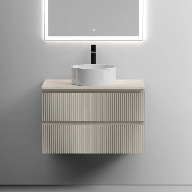 Тумба с раковиной Sancos Snob T 80 см, beige soft, столешница бежевая, раковина CN6032 Sancos — официальный сайт