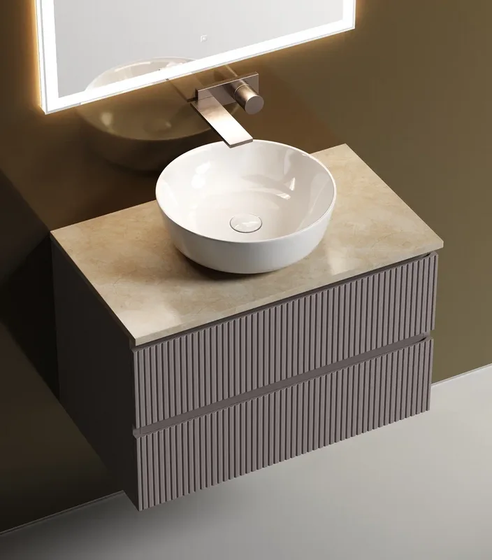 Тумба с раковиной Sancos Snob T 80 см, doha soft, столешница бежевая, раковина CN6013 Sancos — официальный сайт