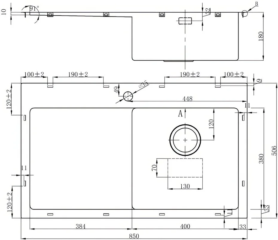 Мойка кухонная Oulin OL-FTR102R Sancos — официальный сайт