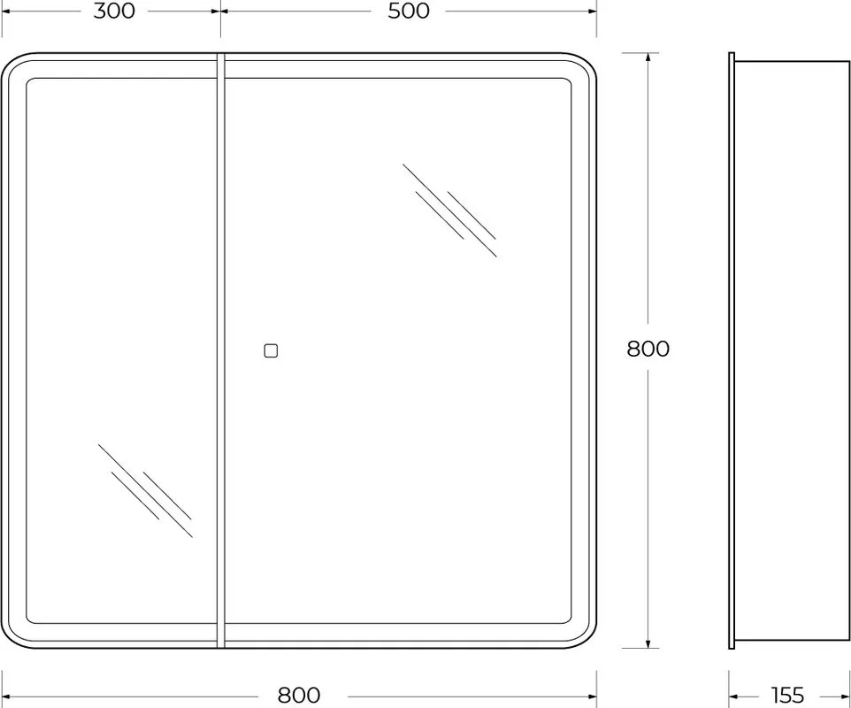 Зеркало-шкаф BelBagno Marino SPC-MAR-800/800-2A-LED-TCH с подсветкой Sancos — официальный сайт