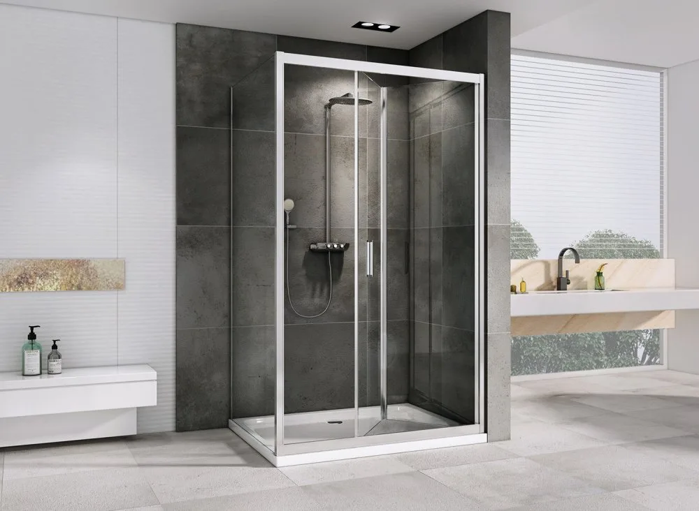 Душевой уголок Abber Sonnenstrand AG07090-S85 90x85, профиль хром, стекло прозрачное Sancos — официальный сайт