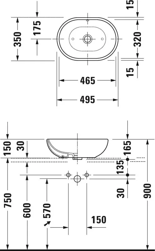 Накладная раковина Duravit Foster 0335500000 49,5 см Sancos — официальный сайт