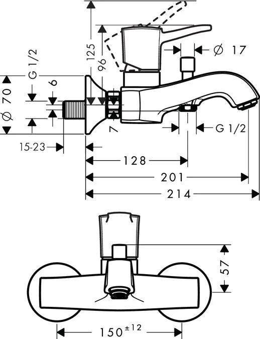 Смеситель для ванны с душем Hansgrohe Metropol Classic 31340000 Sancos — официальный сайт