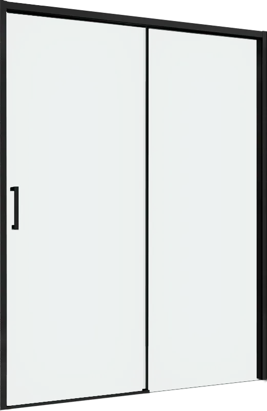 Душевая дверь в нишу Abber Komfort AG93150B 150 см, профиль черный, стекло прозрачное Sancos — официальный сайт