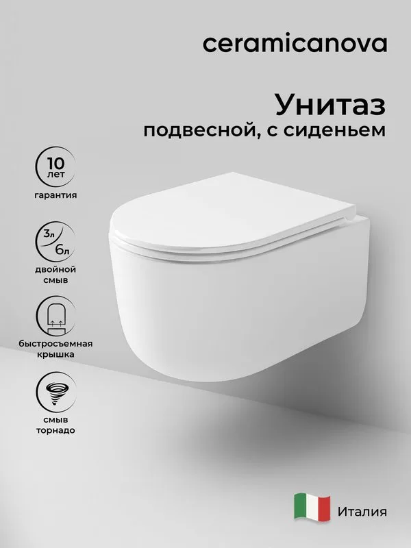 Унитаз подвесной Ceramicanova Ulma CN4006T Sancos — официальный сайт