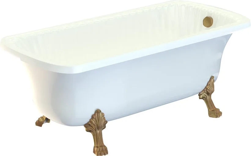 Ванна из искусственного камня Migliore Olivia 24384 175x80 см, левая, отдельностоящая, белая, с деко Sancos — официальный сайт