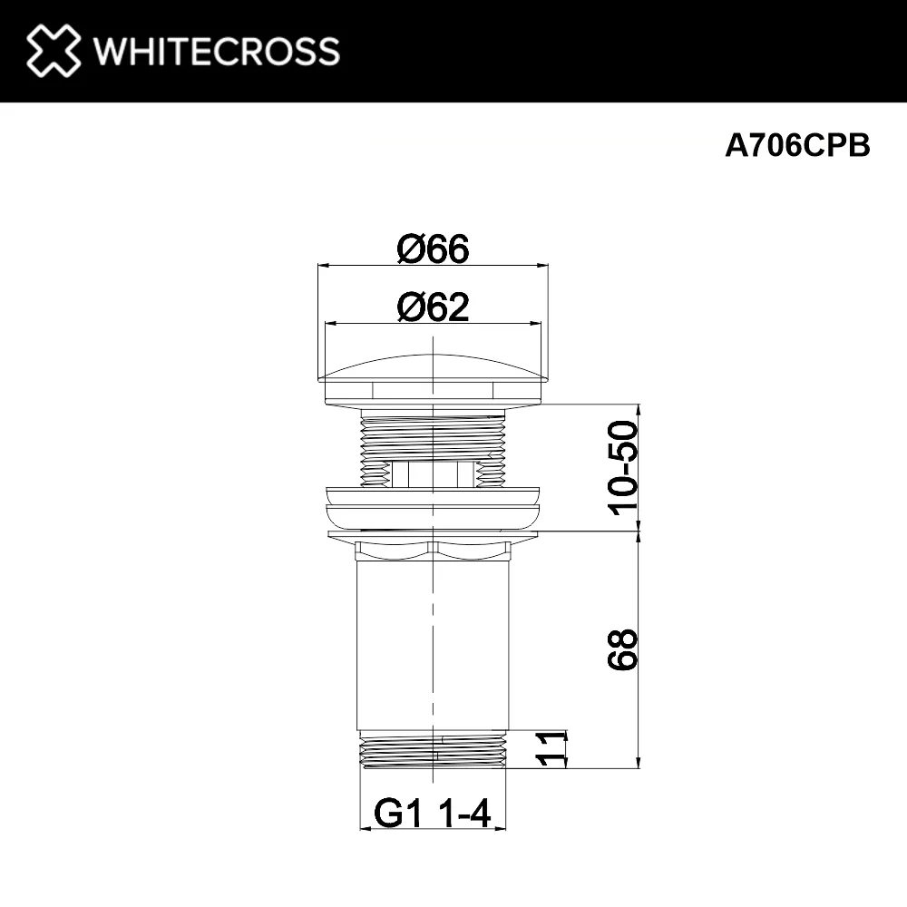 Донный клапан для раковины WHITECROSS A706CPB, брашированная медь Sancos — официальный сайт
