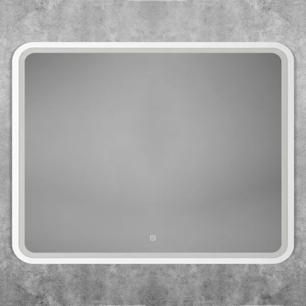 Зеркало Art&Max Genova White 90х80 белое, с LED-подсветкой, 6000К