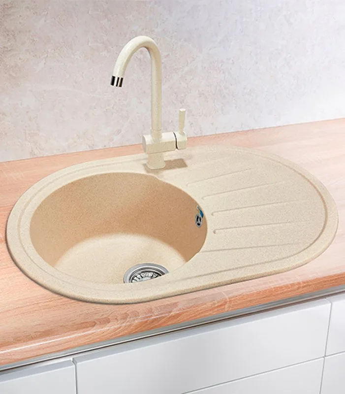 Мойка кухонная Granula Standart 7601, бежевый Sancos — официальный сайт