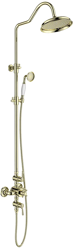 Душевая стойка AQUATEK Классик AQ2563PG, с термостатом, полированное золото Sancos — официальный сайт