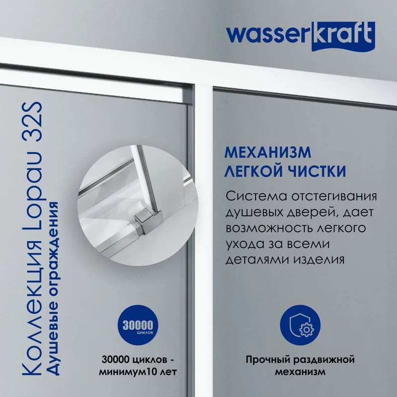 Душевая дверь в нишу Wasserkraft Lopau 32S 05L 120 см, L Sancos — официальный сайт