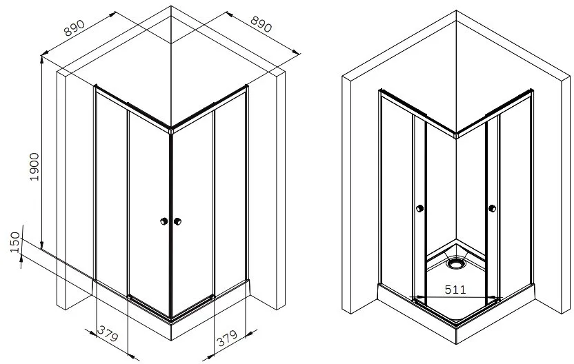 Душевой уголок AM.PM X-Joy W94G-403-9090-BТ1К 90х90 см Sancos — официальный сайт