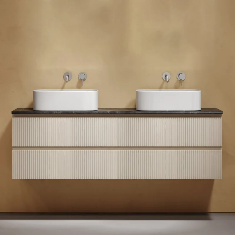 Тумба с раковиной Sancos Snob T 160 beige soft, столешница черный мрамор TT160A1, раковина CN6052 Sancos — официальный сайт