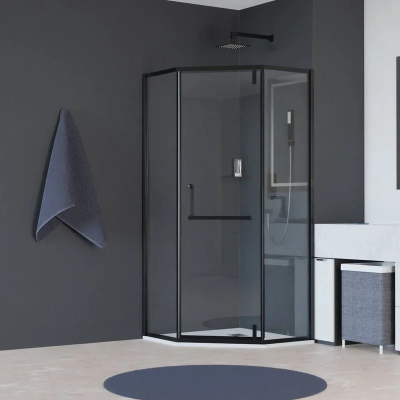 Душевой уголок RGW Hotel HO-084-B 90x90x195 см, профиль черный, стекло прозрачное Sancos — официальный сайт