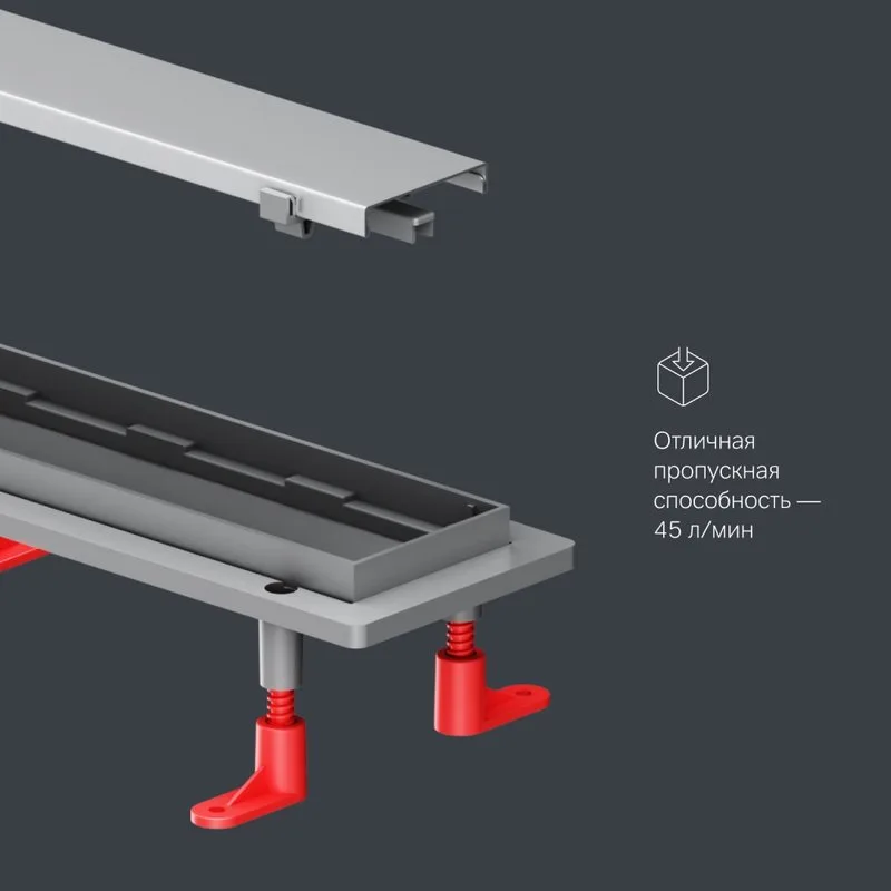 Душевой трап (лоток) AM.PM PrimeFlow Tile 80 см, сталь матовая Sancos — официальный сайт