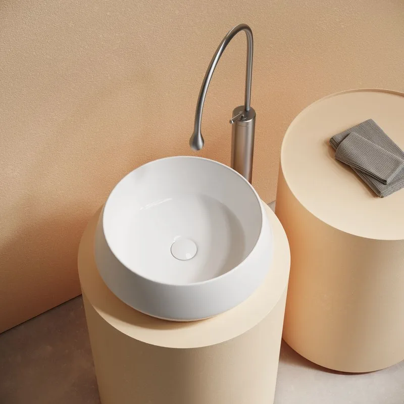 Раковина накладная Ceramicanova Maya круглая 40 см цвет белый CN12004 Sancos — официальный сайт