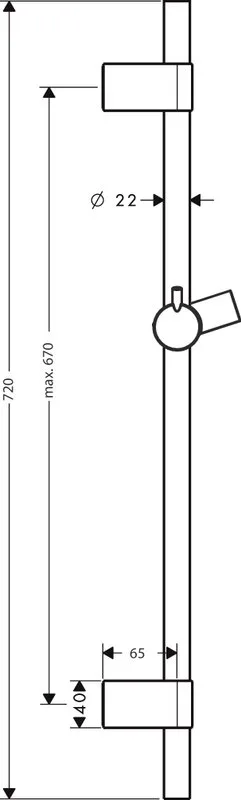 Душевая штанга Hansgrohe Unica 28662000 72 см, хром Sancos — официальный сайт