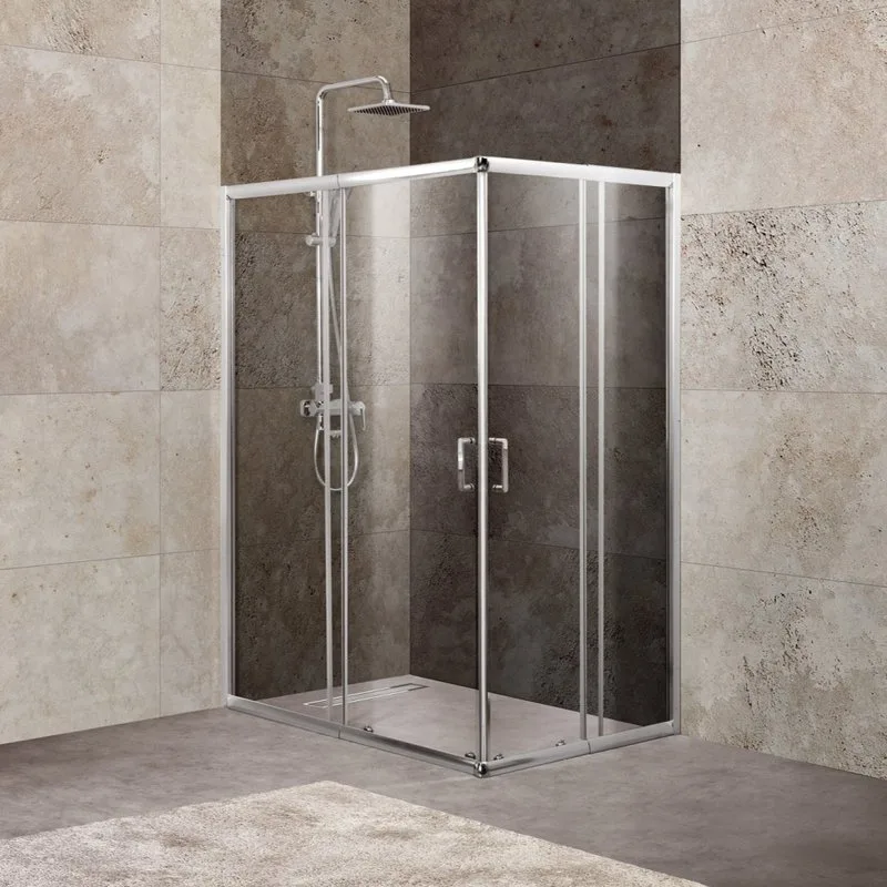 Душевой уголок BelBagno Unique AH-2-100/115-75/90-C-Cr стекло прозрачное Sancos — официальный сайт