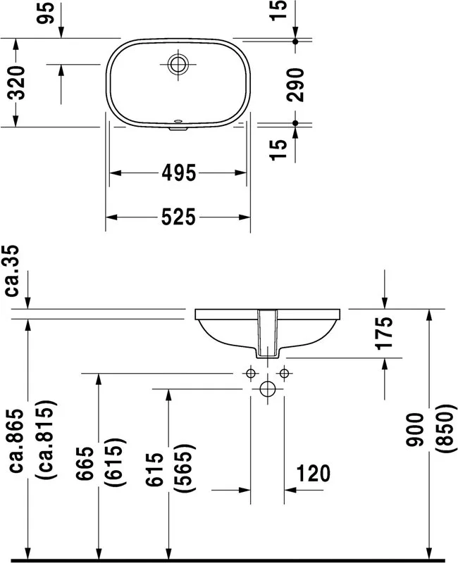 Мебельная раковина Duravit D-code 0338490000 встраиваемая Sancos — официальный сайт