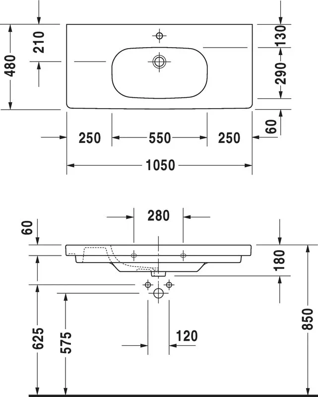 Мебельная раковина Duravit D-code 03421000002 Sancos — официальный сайт