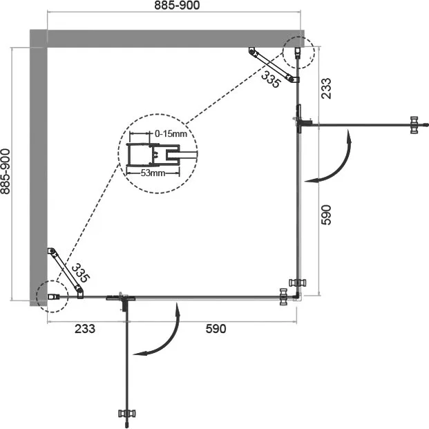 Душевой уголок BelBagno Kraft A-22-90-C-Cr Sancos — официальный сайт