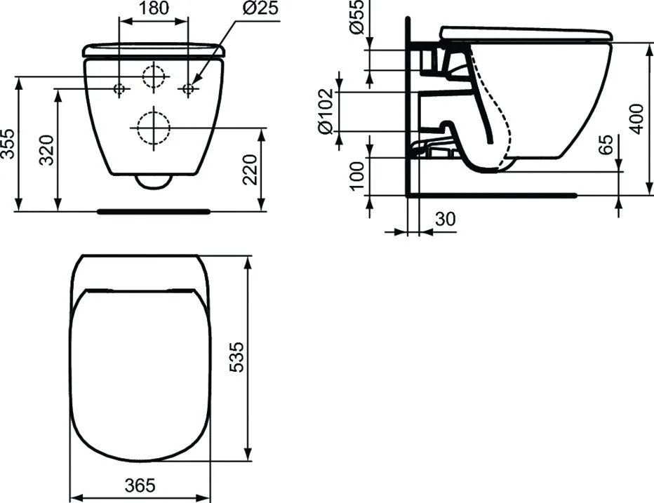 Унитаз подвесной Ideal Standard Tesi T355101 Sancos — официальный сайт