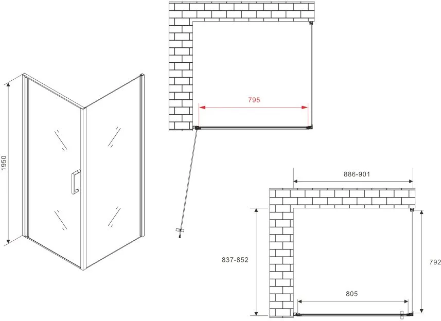 Душевой уголок Abber Sonnenstrand AG04090-S85 90x85, профиль хром, стекло прозрачное Sancos — официальный сайт