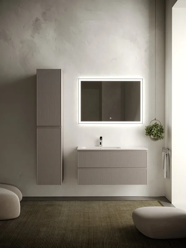 Шкаф-пенал для ванной Sancos Snob R 35 см, универсальный, Doha soft (пыльная роза) Sancos — официальный сайт