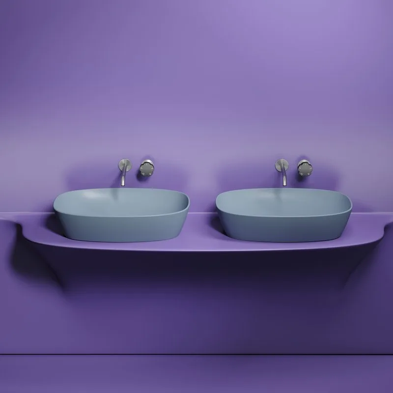 Накладная раковина Ceramicanova Element CN6049MHL серо-голубая матовая Sancos — официальный сайт