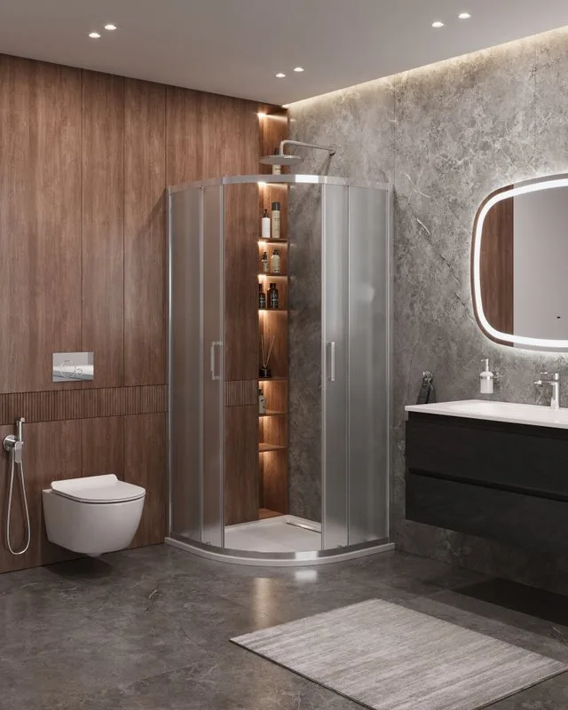 Душевой уголок Cezares Molveno R 2 100 P Cr стекло punto Sancos — официальный сайт