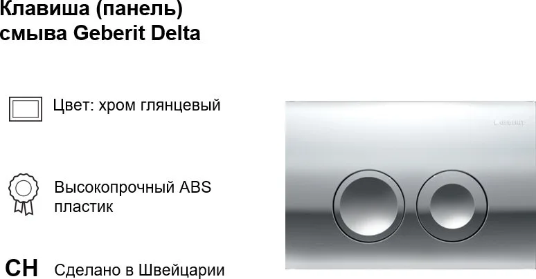Система инсталляции для унитазов Geberit Delta 20 458.118.21.2, с кнопкой смыва, хром Sancos — официальный сайт