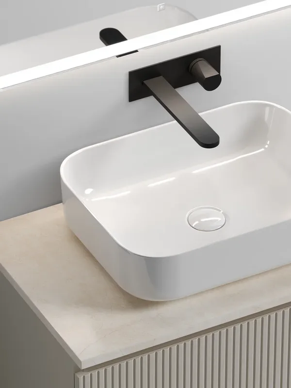 Тумба с раковиной Sancos Snob T 80 см, beige soft, столешница бежевая, раковина CN6011 Sancos — официальный сайт