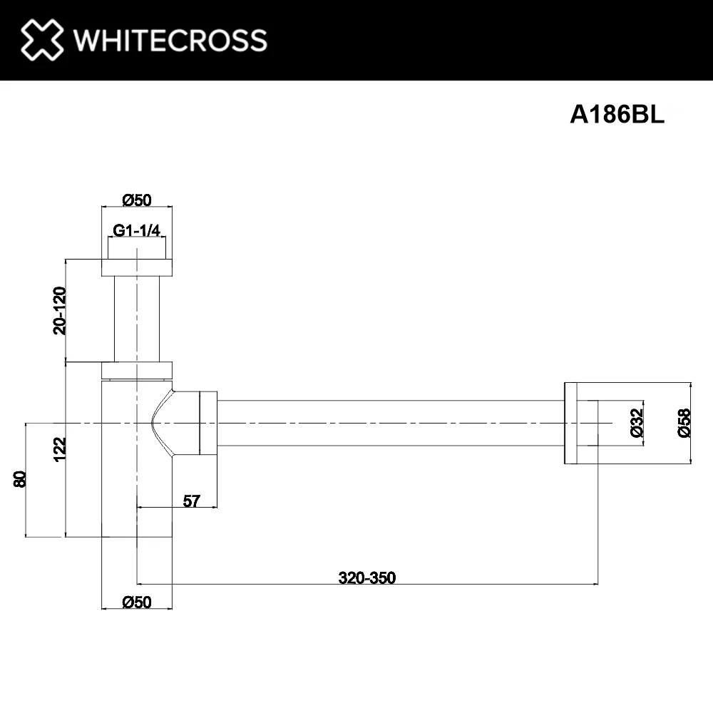 Сифон для раковины WHITECROSS A186BL, черный матовый Sancos — официальный сайт