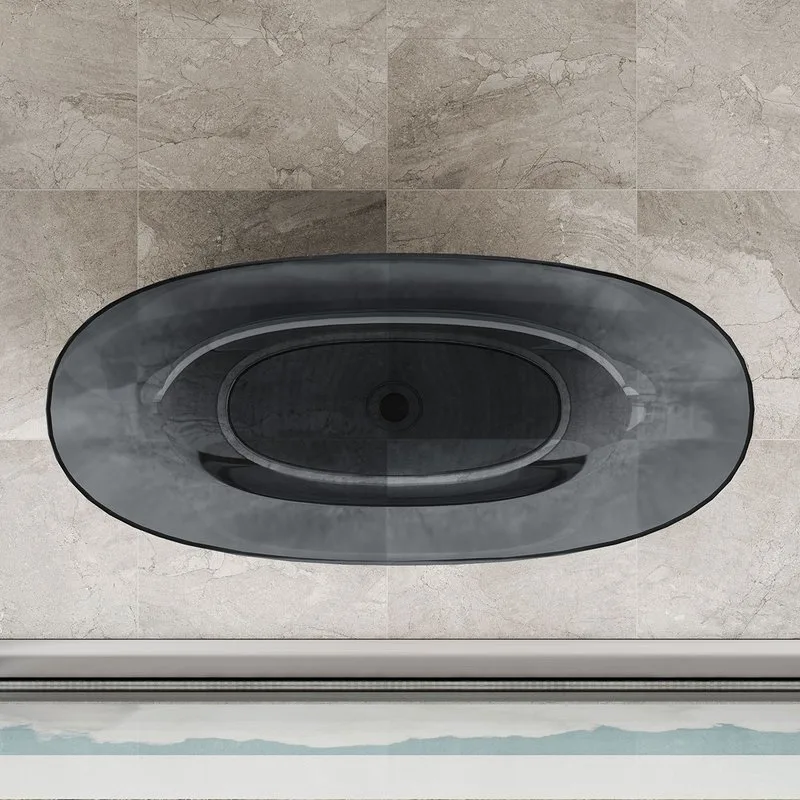 Акриловая ванна Vincea VBT-6T01B 170x75 см, отдельностоящая, черная, овальная, с донным клапаном Sancos — официальный сайт