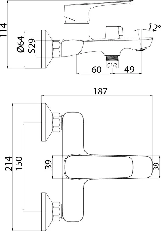 Смеситель для ванны с душем IDDIS Sign SIGSB02i02WA Sancos — официальный сайт