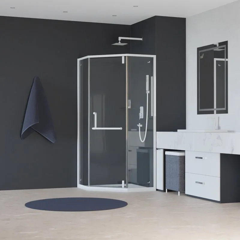 Душевой уголок RGW Hotel HO-084-W 90x90x195 см, профиль белый, стекло прозрачное Sancos — официальный сайт