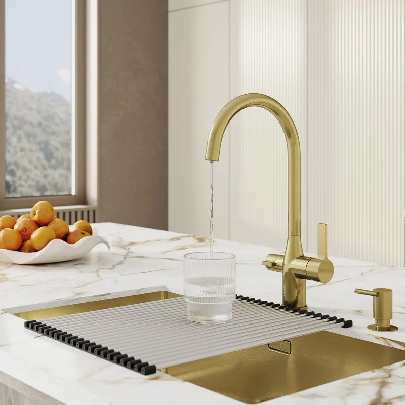 Смеситель для кухни IDDIS Pure PURMGFJi05 матовое золото Sancos — официальный сайт