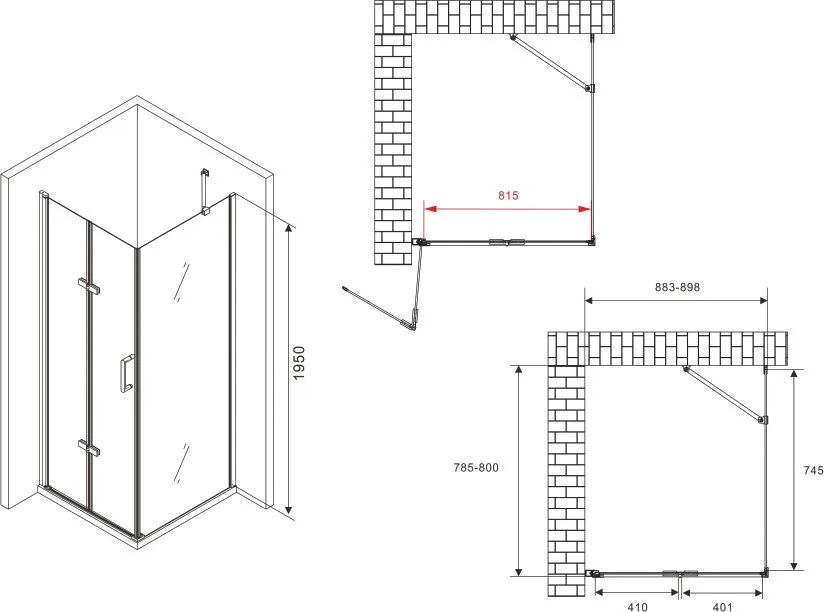 Душевой уголок Abber Zart AG08090P-S81 90х80, профиль хром, стекло прозрачное Sancos — официальный сайт