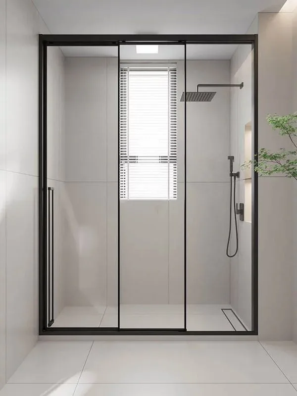 Душевая дверь в нишу Veconi Premium Prato 300 B-R 140, профиль матовый черный, стекло прозрачное Sancos — официальный сайт