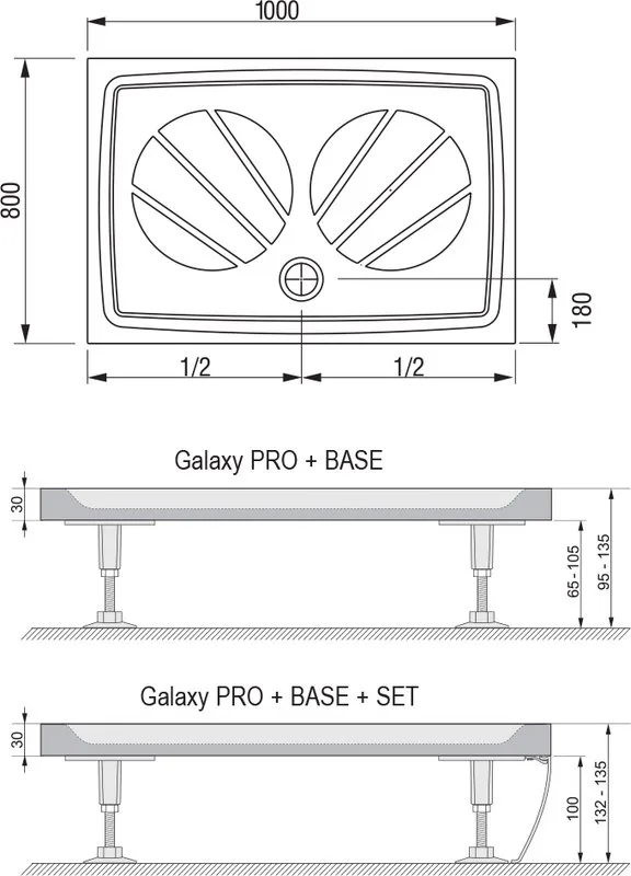 Поддон для душа Ravak Galaxy Pro Gigant Pro 100x80 Sancos — официальный сайт