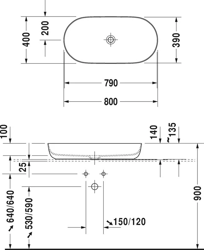 Накладная раковина Duravit Luv 0379800000 80 см Sancos — официальный сайт