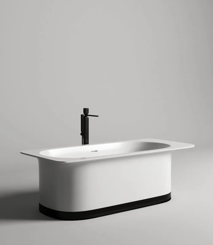 Ванна из искусственного камня Salini Ninfea S-Stone 180x80 см, отдельностоящая, матовая белая, со сл Sancos — официальный сайт