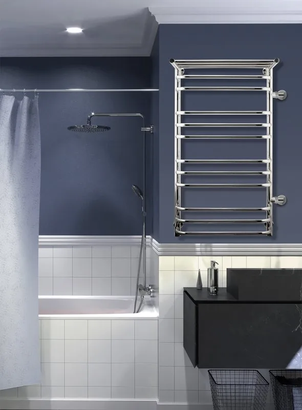 Полотенцесушитель водяной Indigo Brace LBCW100-50PR-б/п-60, с полкой, серебристый Sancos — официальный сайт